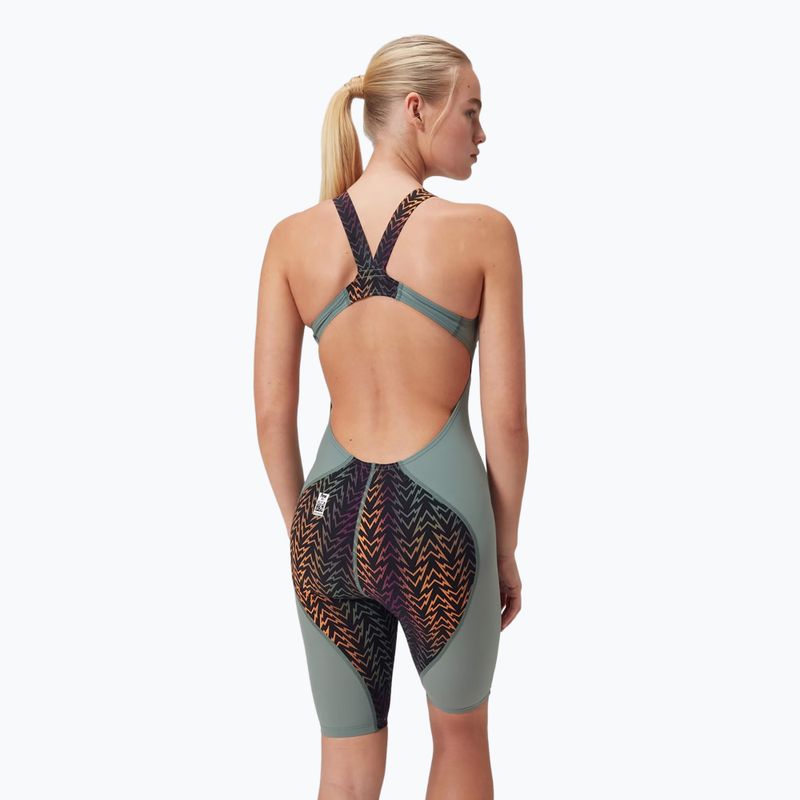 Strój pływacki damski Speedo Fastskin LZR Ignite Kneeskin country green/black/nectarine 8