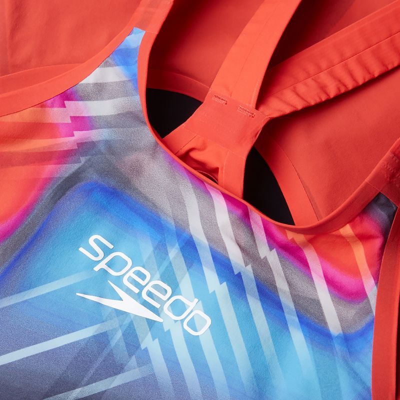 Strój pływacki jednoczęściowy damski Speedo Fastskin LZR Pure Valor 2.0 Openback Kneeskin flame red/picton blue 4