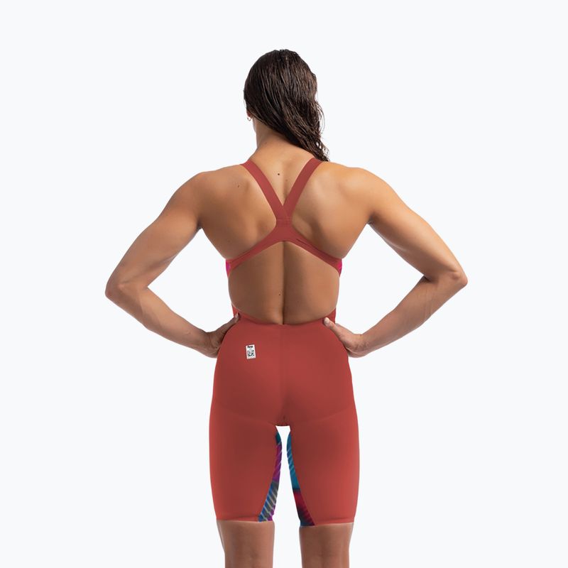 Strój pływacki jednoczęściowy damski Speedo Fastskin LZR Pure Valor 2.0 Openback Kneeskin flame red/picton blue 7