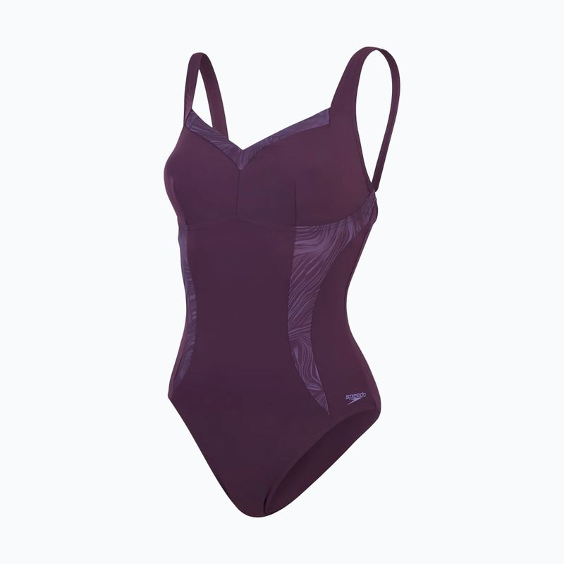 Strój pływacki jednoczęściowy damski Speedo Shaping Printed LunaElustre One Piece plum dandy