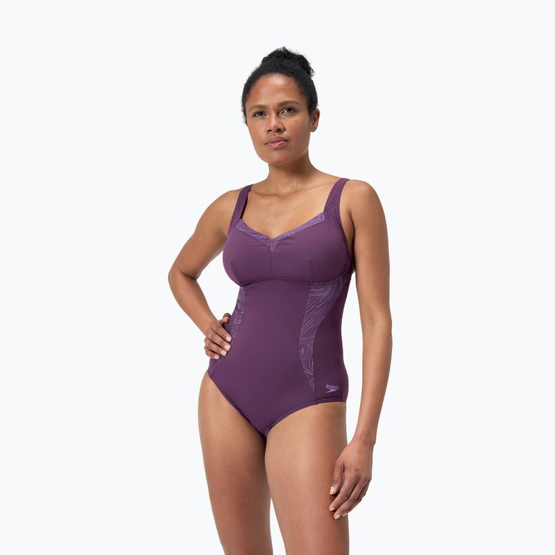 Strój pływacki jednoczęściowy damski Speedo Shaping Printed LunaElustre One Piece plum dandy 6