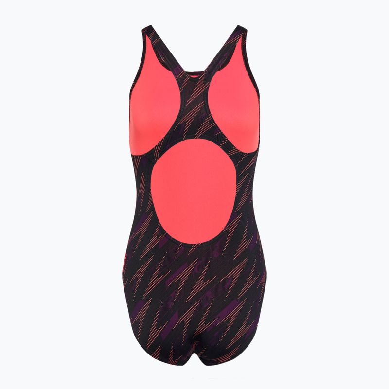 Strój pływacki jednoczęściowy damski Speedo HyperBoom Allover Medalist black/plum dandy/siren red 2