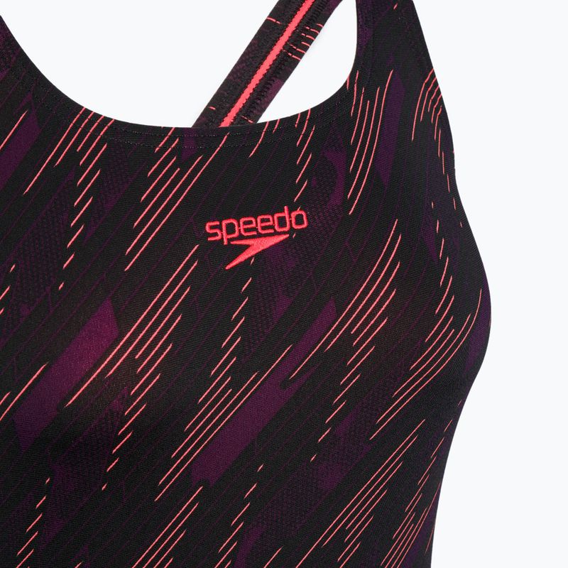 Strój pływacki jednoczęściowy damski Speedo HyperBoom Allover Medalist black/plum dandy/siren red 3