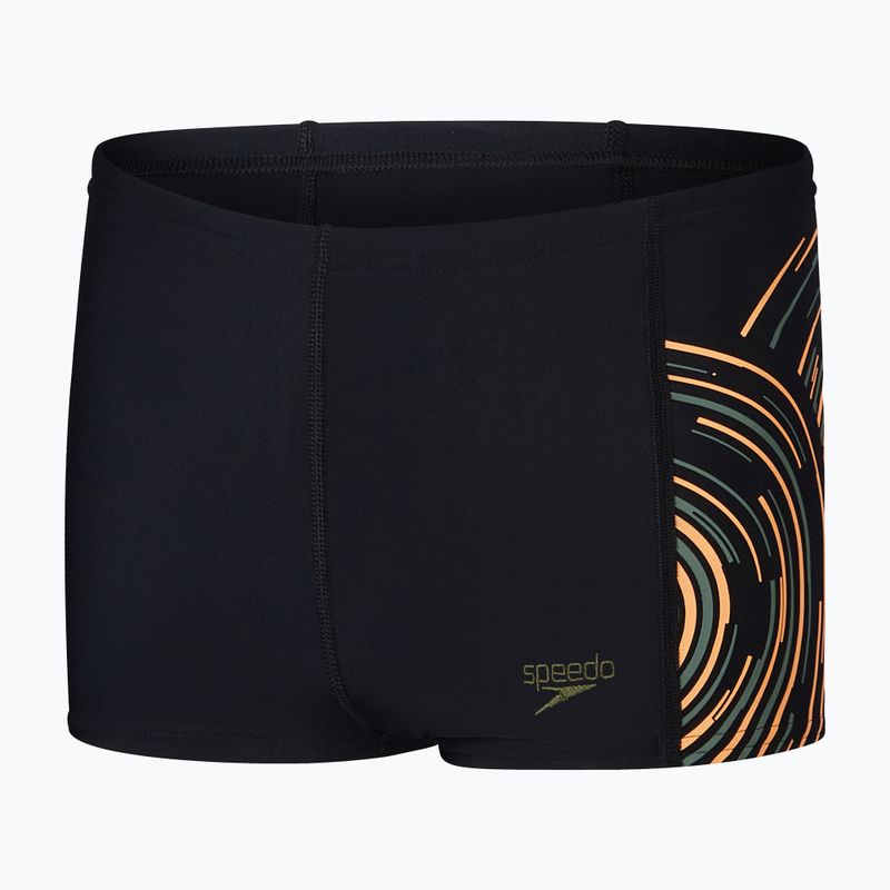 Bokserki pływackie dziecięce Speedo Plastisol Placement Aquashort black/nectarine/country green