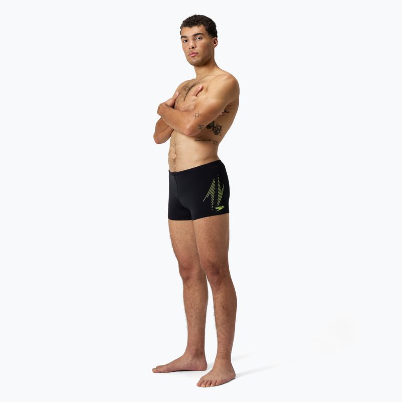 Bokserki pływackie męskie Speedo Hyper Boom Placement black/hyper yellow 2