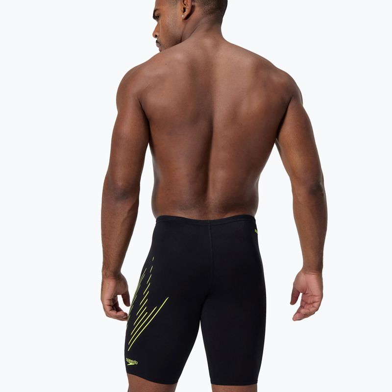 Jammery pływackie męskie Speedo HyperBoom Placement Jammer black/hyper yellow 2