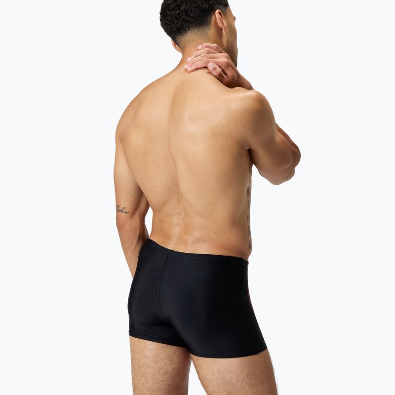 Bokserki pływackie męskie Speedo Duo Logo Print Aquashort black/coral sands/neon violet 3
