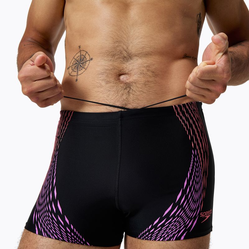 Bokserki pływackie męskie Speedo Duo Logo Print Aquashort black/coral sands/neon violet 4