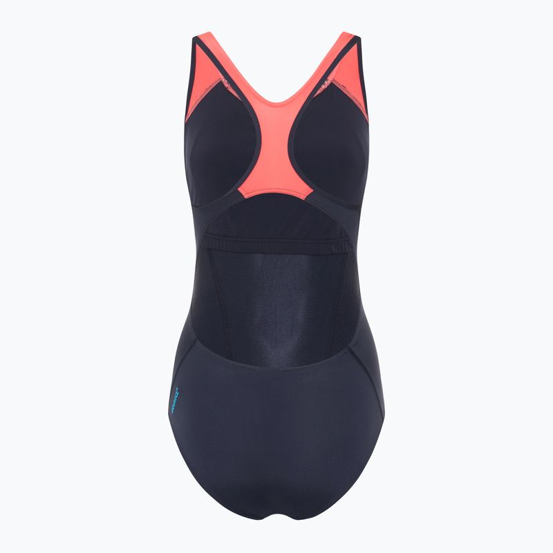 Strój pływacki jednoczęściowy damski Speedo Placement Laneback zoom boom placement/true navy 2