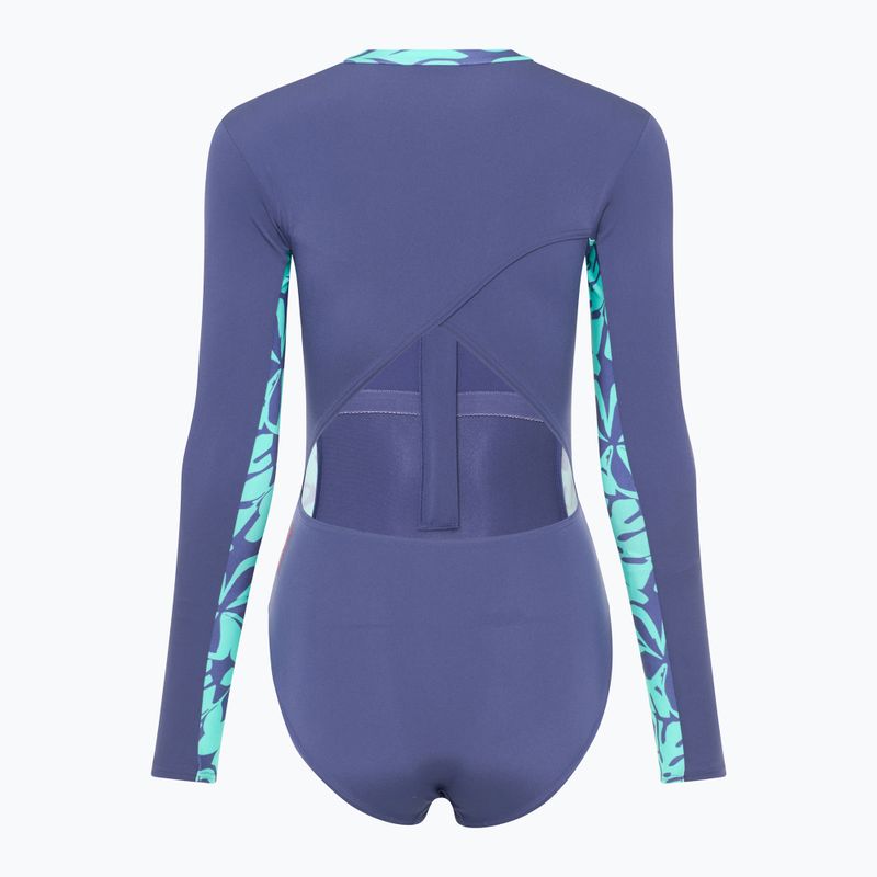 Strój pływacki jednoczęściowy damski Speedo Long Sleeve Panel hapuna blue 2