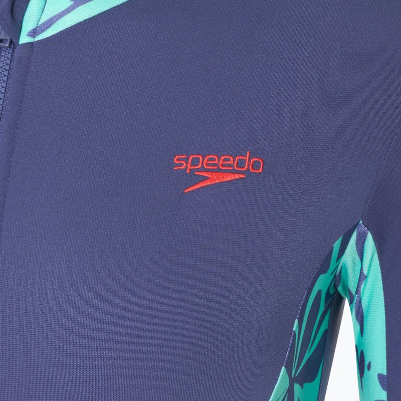 Strój pływacki jednoczęściowy damski Speedo Long Sleeve Panel hapuna blue 3