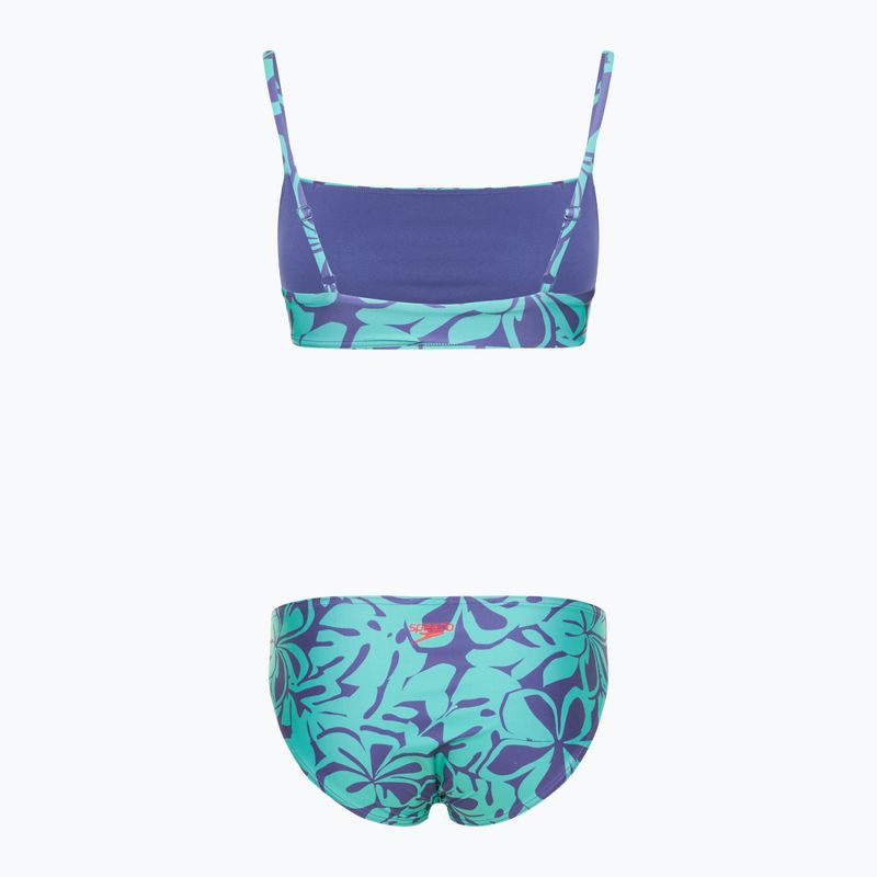 Strój pływacki dwuczęściowy damski Speedo Printed Adjustable Thinstrap hapuna blue 2