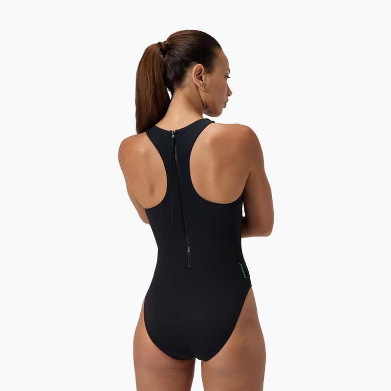 Strój pływacki jednoczęściwoy damski Speedo Racer Zip with Built in Swim Bra anthracite anthracite 7