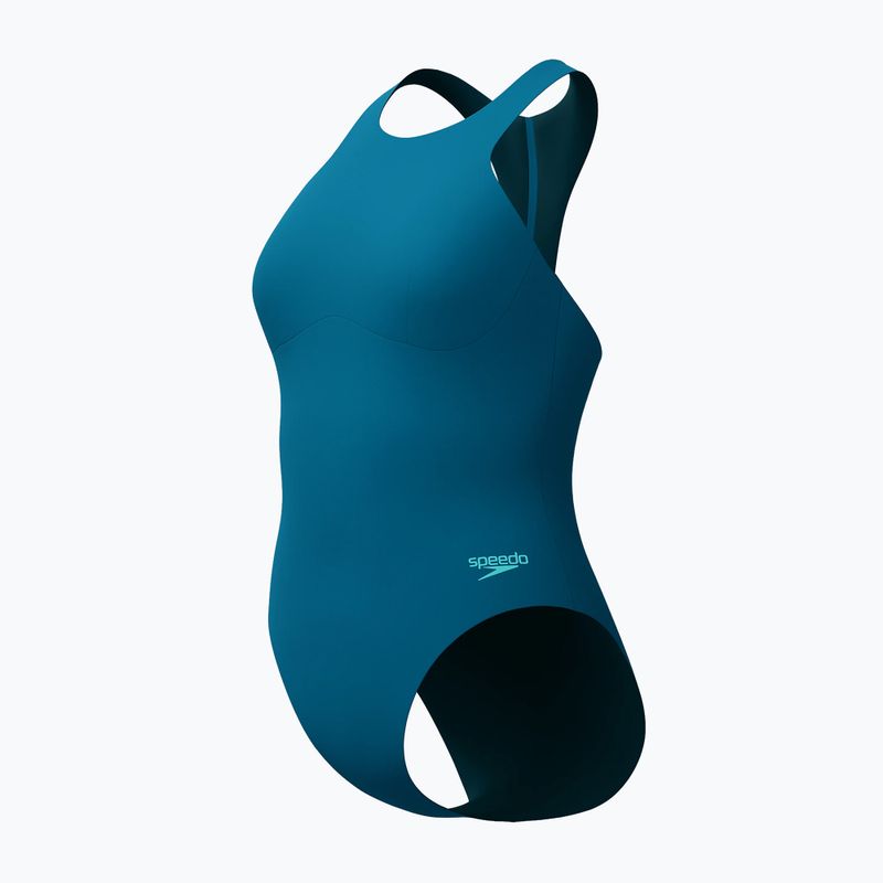 Strój pływacki jednoczęściowy damski Speedo Racer Zip with Built in Swim Bra dark teal 8