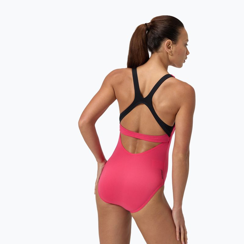 Strój pływacki jednoczęściowy damski Speedo Flex Band with Swim Bra raspbery fill/vermilion/punch 3