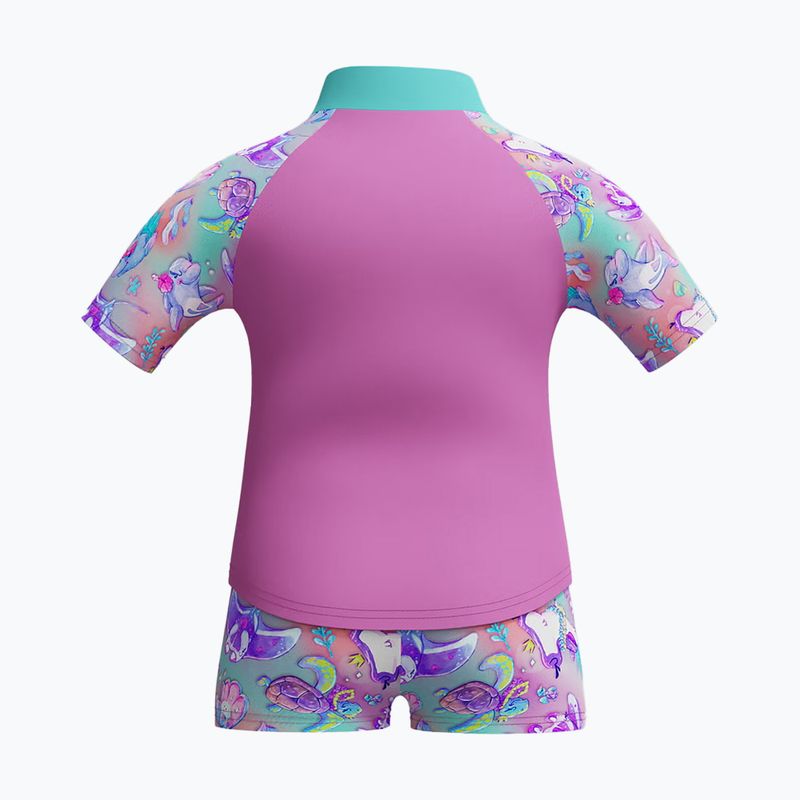 Strój pływacki dwuczęściowy dziecięcy Speedo Digital Rash Top Set neon violet 2