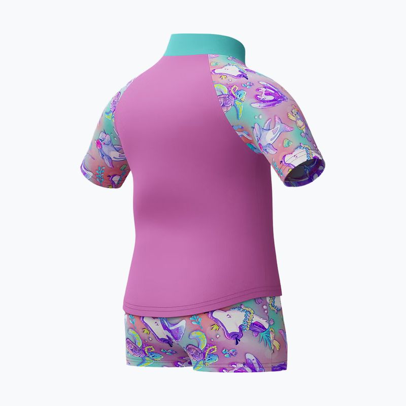 Strój pływacki dwuczęściowy dziecięcy Speedo Digital Rash Top Set neon violet 3
