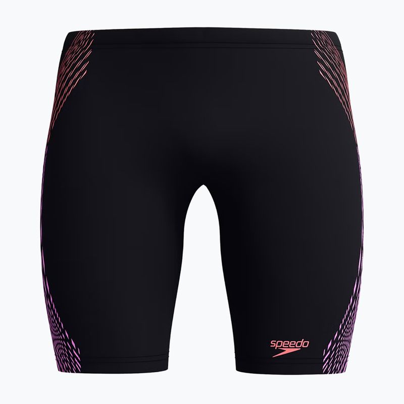Jammery pływackie męskie Speedo Duo Logo Print Mid Jammer black/coral sands/neon violet 5