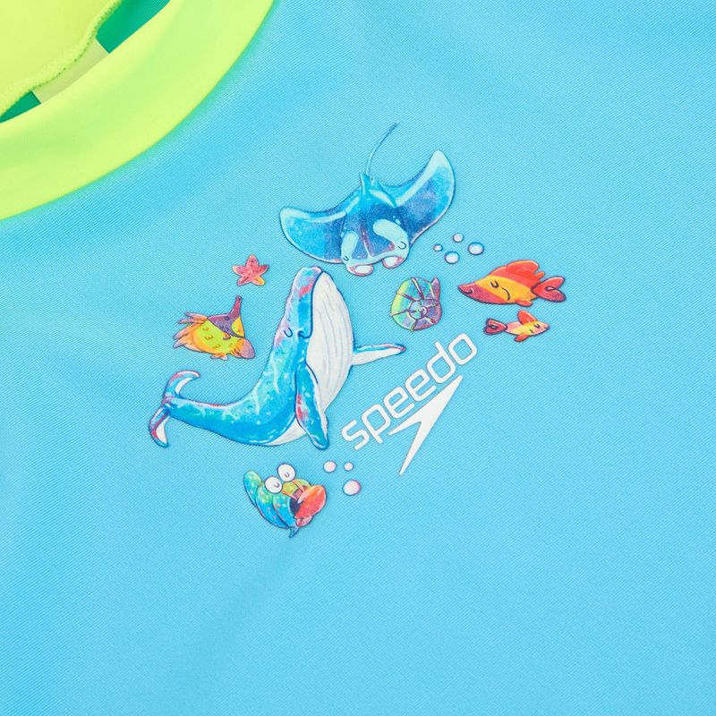 Strój pływacki dwuczęściowy dziecięcy Speedo Learn To Swim Digital Rash Top Set turkish sea 5