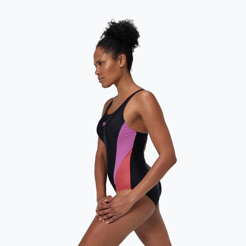Strój pływacki jednoczęściowy damski Speedo Colourblock 2.0 neon violet 4