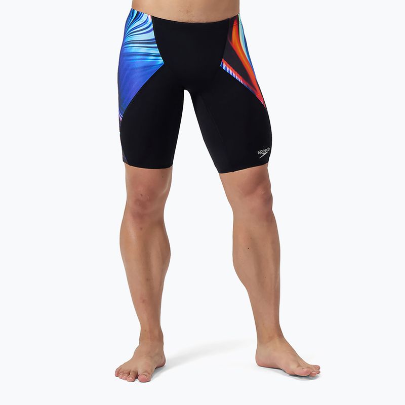 Jammery pływackie męskie Speedo Placement Digital V-Cut Jammer lava blur/speedo black 5