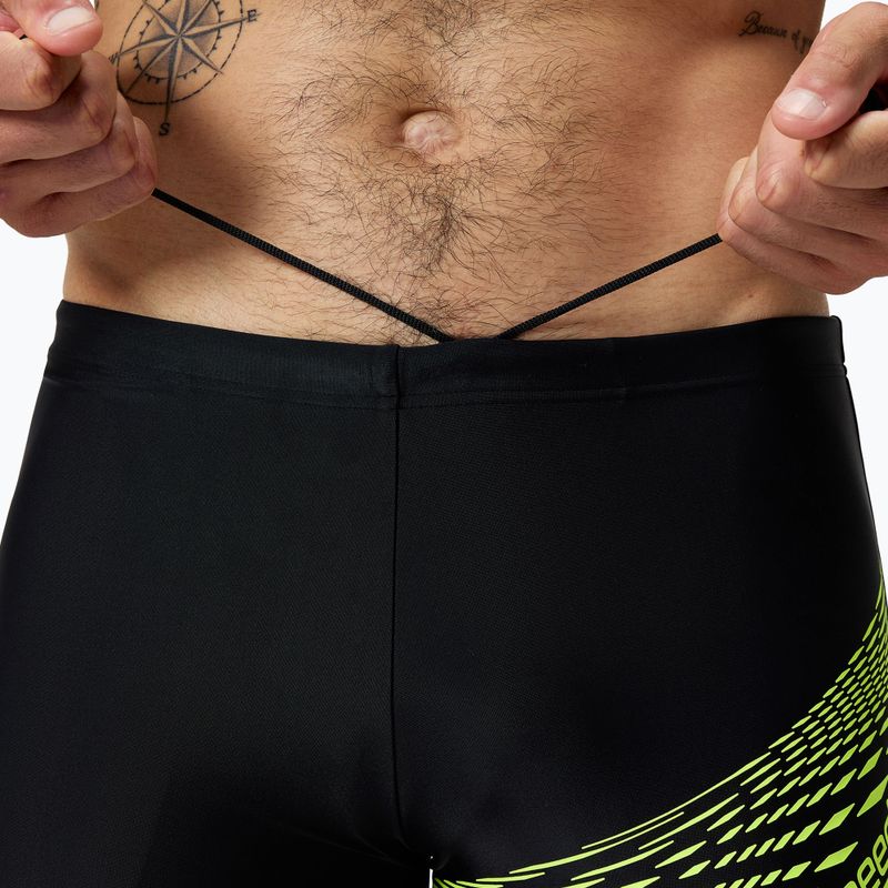 Bokserki pływackie męskie Speedo Medley Logo Aquashort black/hyper yellow 4
