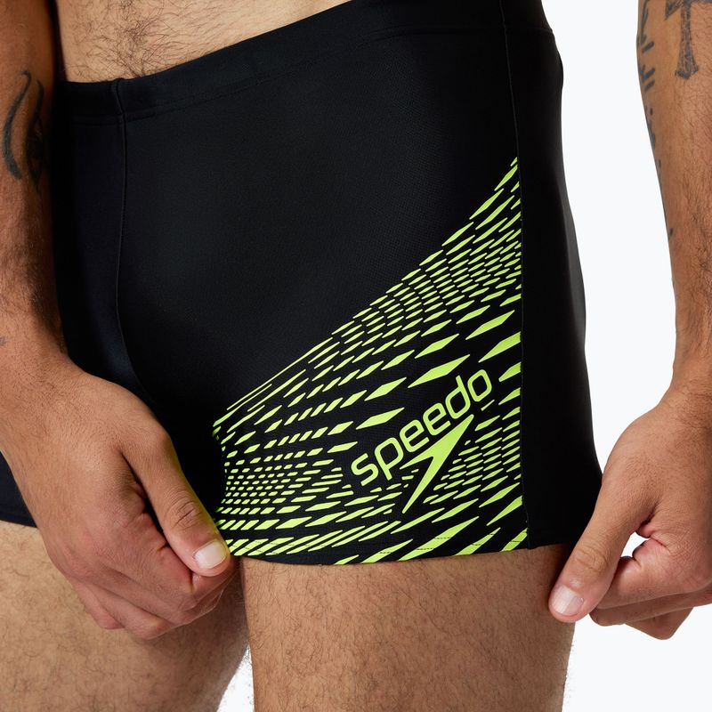 Bokserki pływackie męskie Speedo Medley Logo Aquashort black/hyper yellow 3