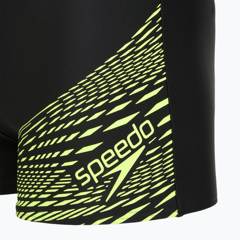 Bokserki pływackie męskie Speedo Medley Logo Aquashort black/hyper yellow 3