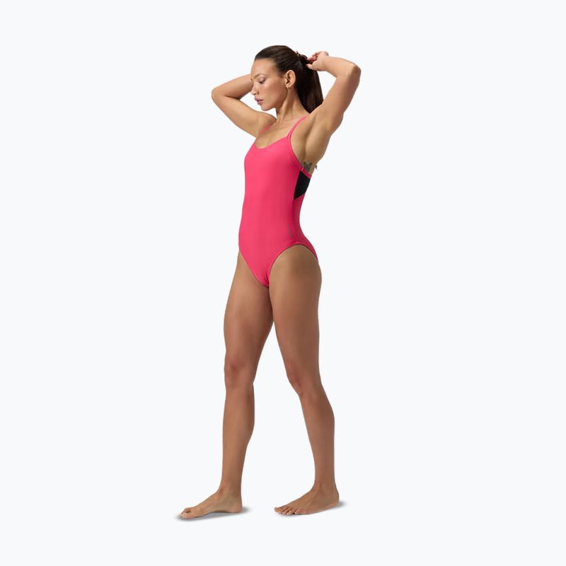 Strój pływacki jednoczęściowy damski Speedo Solid Racerback raspbery fill/vermilion/punch 2