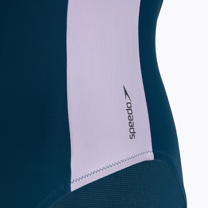 Strój pływacki jednoczęściowy damski Speedo Zip Colorblock dark teal 4