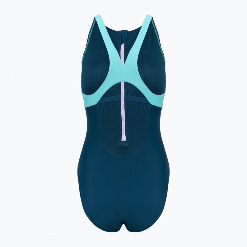 Strój  pływacki jednoczęściowy damski Speedo Zip Colorblock dark teal 2