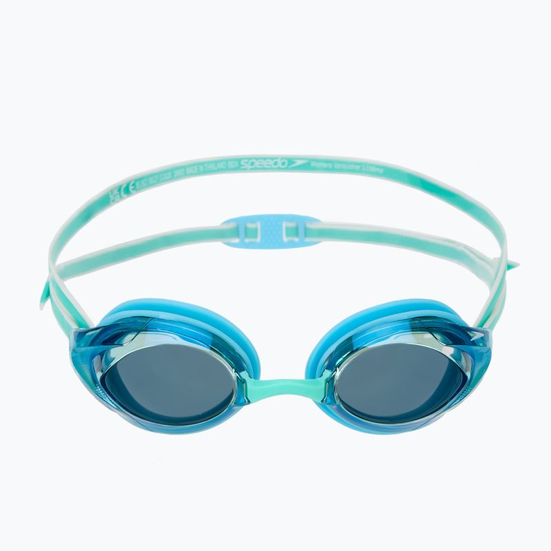 Okulary do pływania damskie Speedo Vanquisher 3.0 Mirrored bachelor button/celeste/gold mirror 2