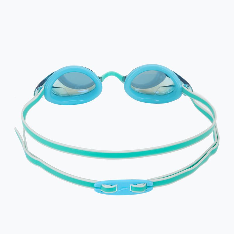 Okulary do pływania damskie Speedo Vanquisher 3.0 Mirrored bachelor button/celeste/gold mirror 4