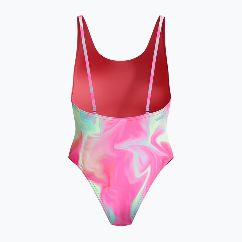 Strój pływacki jednoczęściowy damski Speedo Flu3nte Printed Convertible coral sands 2