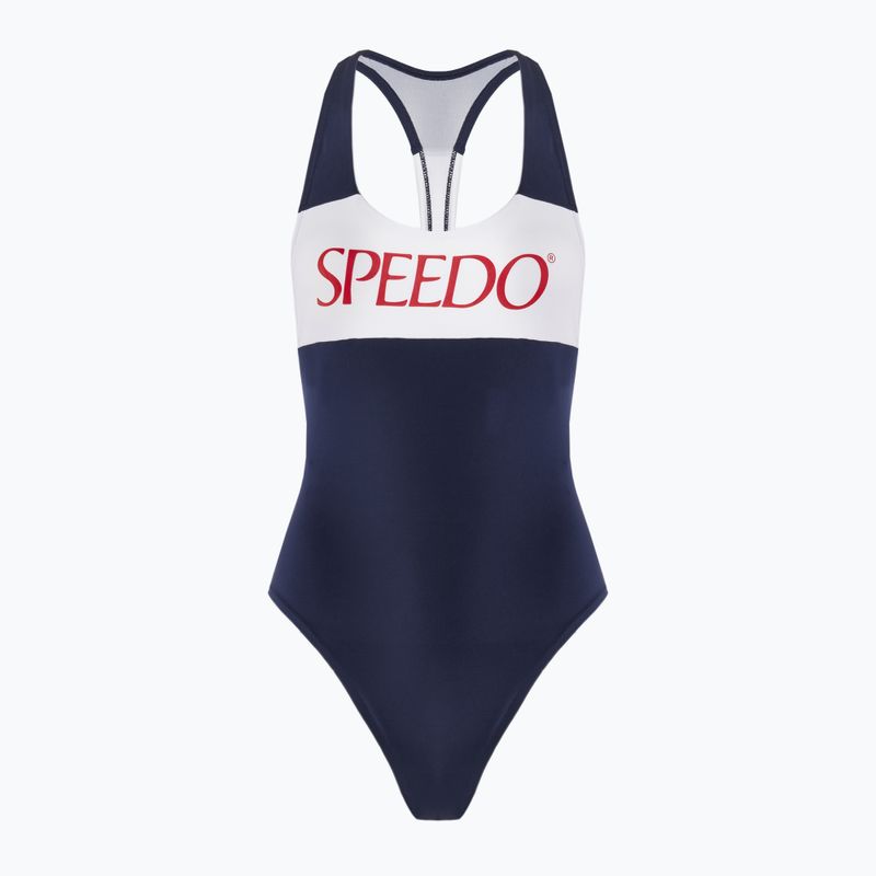 Strój pływacki jednoczęściowy damski Speedo Colourblock Racerback peacoat