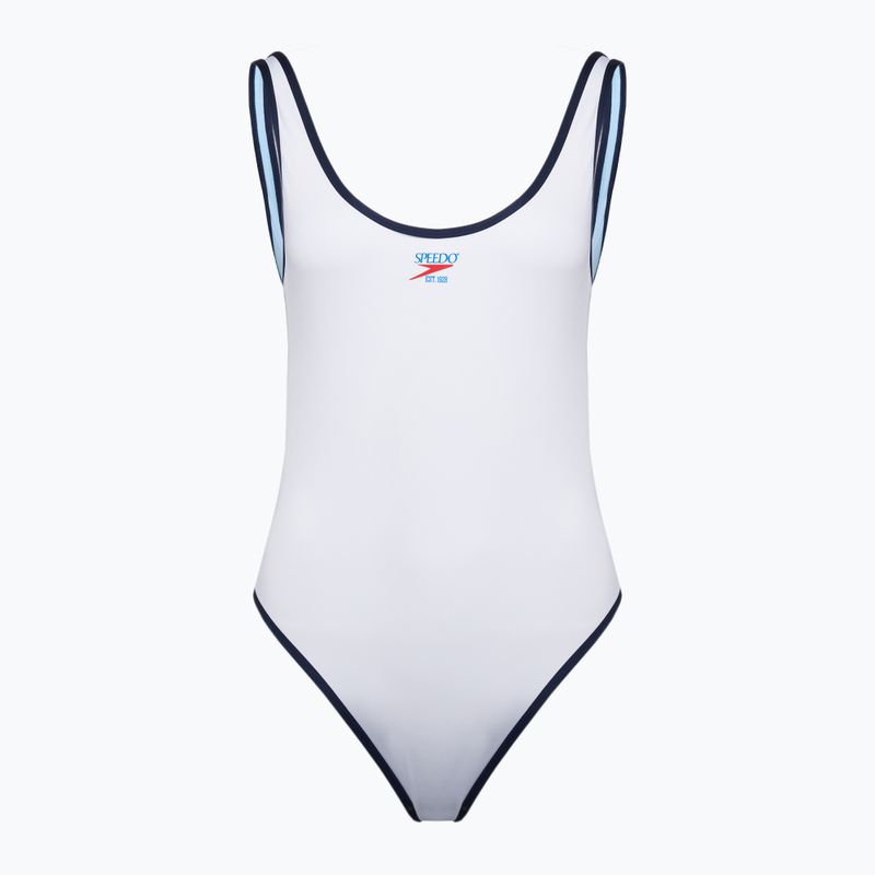 Strój pływacki jednoczęściowy damski Speedo Solid Bound Scoop white