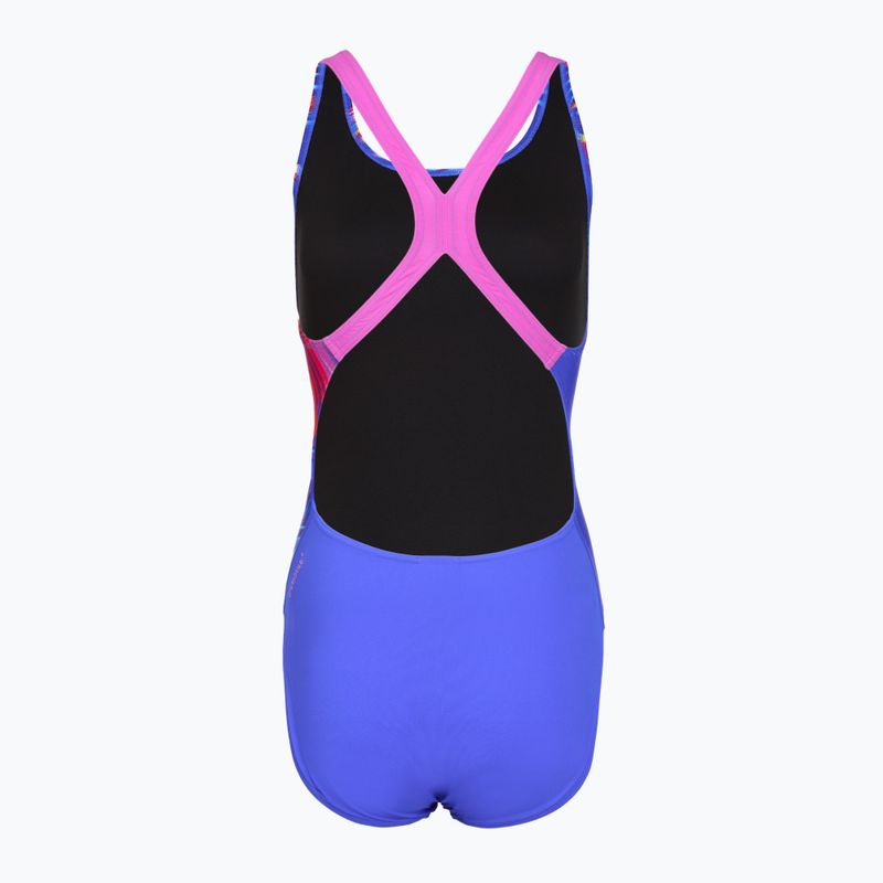Strój pływacki jednoczęściowy damski Speedo Placement Digital Powerback molten blend/cobalt pop 2