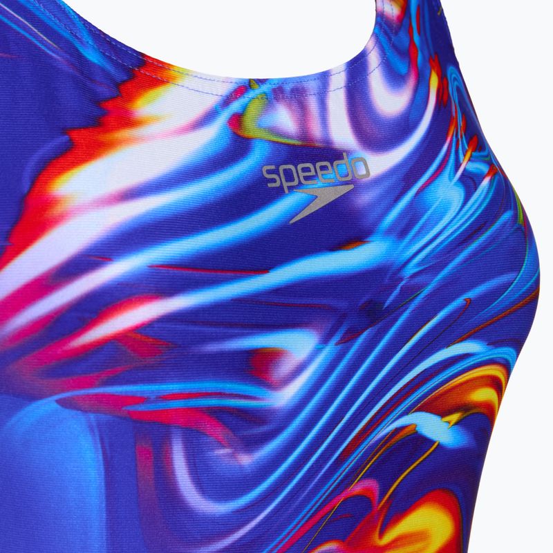 Strój pływacki jednoczęściowy damski Speedo Placement Digital Powerback molten blend/cobalt pop 3
