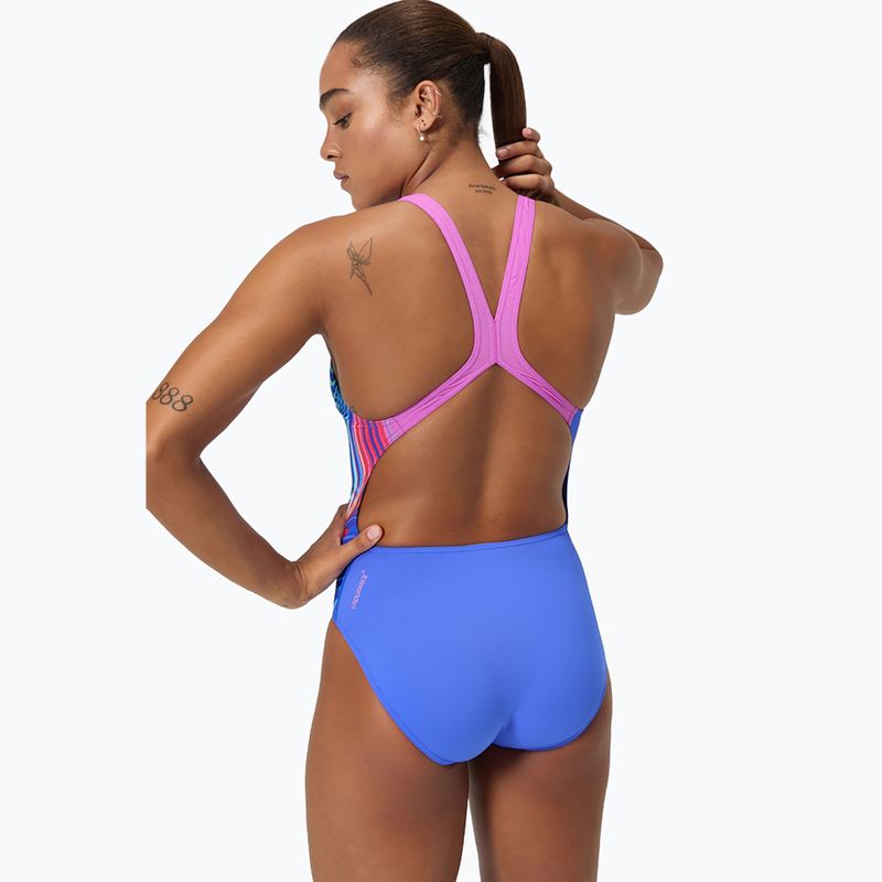 Strój pływacki jednoczęściowy damski Speedo Placement Digital Powerback molten blend/cobalt pop 3