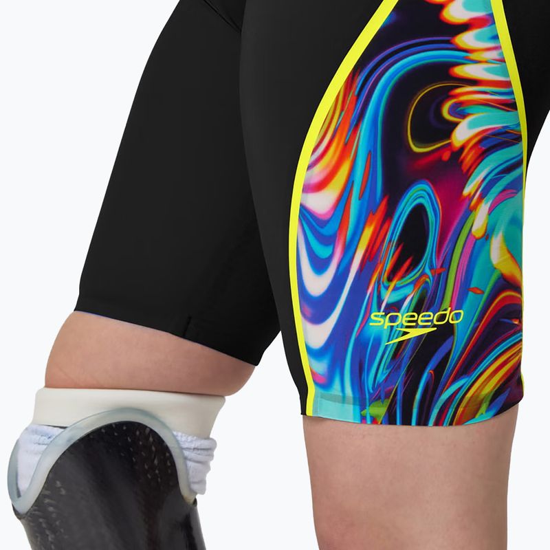 Strój startowy damski Speedo Fastskin LZR Pure Intent 2.0 Closedback Kneeskin black/molten blur/hyper yellow/mainline 7