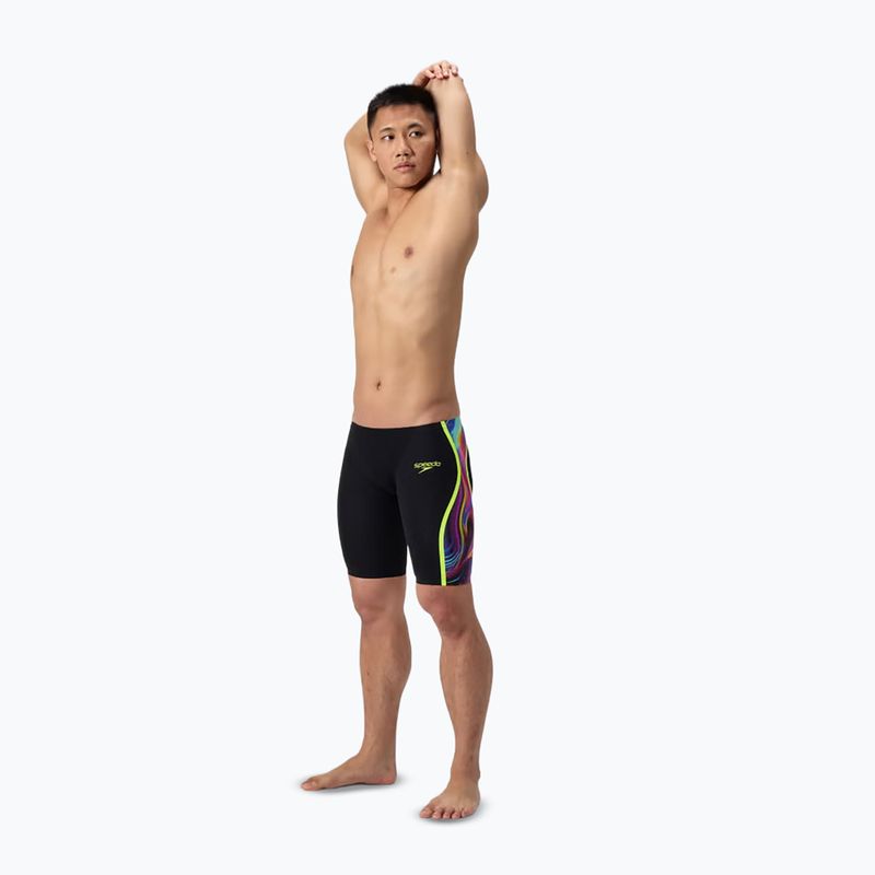 Jammery pływackie męskie Speedo Fastskin LZR Intent 2.0 Jammer black/molten blur/hyper yellow 2