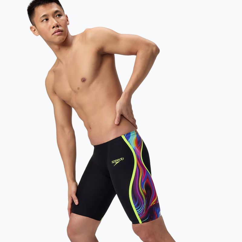 Jammery pływackie męskie Speedo Fastskin LZR Intent 2.0 Jammer black/molten blur/hyper yellow 4