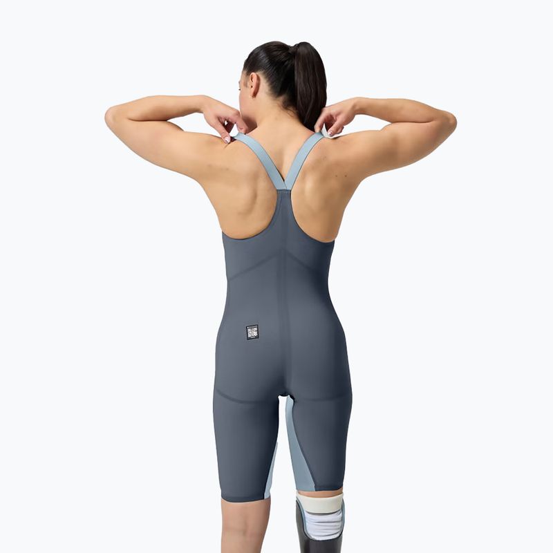 Strój startowy damski Speedo Fastskin LZR Pure Valor 2.0 Closedback Kneeskin grey lead/acadia blue/mainline 3