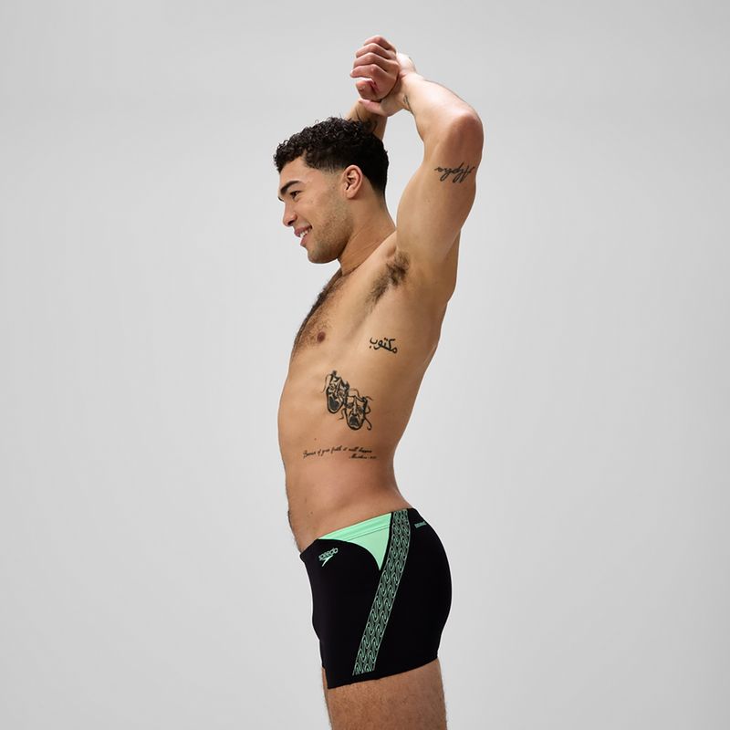 Bokserki pływackie męskie Speedo Hyper Boom Splice black/alfalfa green 4