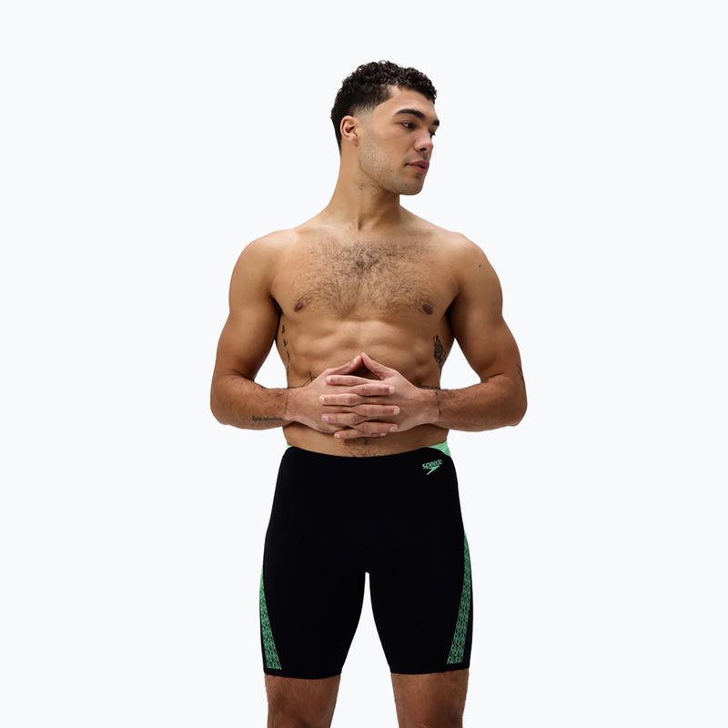 Jammery pływackie męskie Speedo Hyper Boom Splice black/alfalfa green