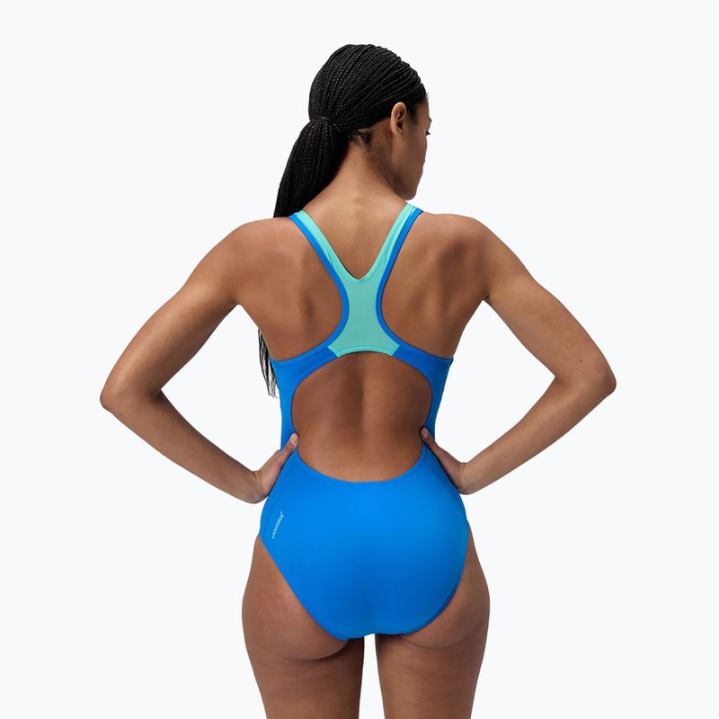 Strój pływacki jednoczęściowy damski Speedo Placement Laneback lagoon blue 3