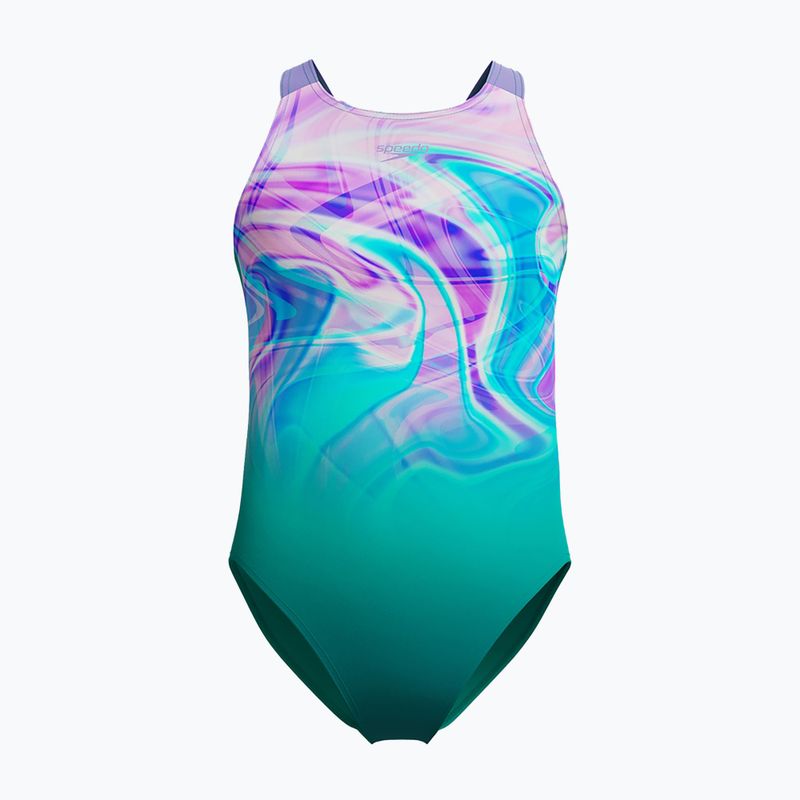 Strój pływacki jednoczęściowy dziecięcySpeedo Printed Pulseback turquoise gem