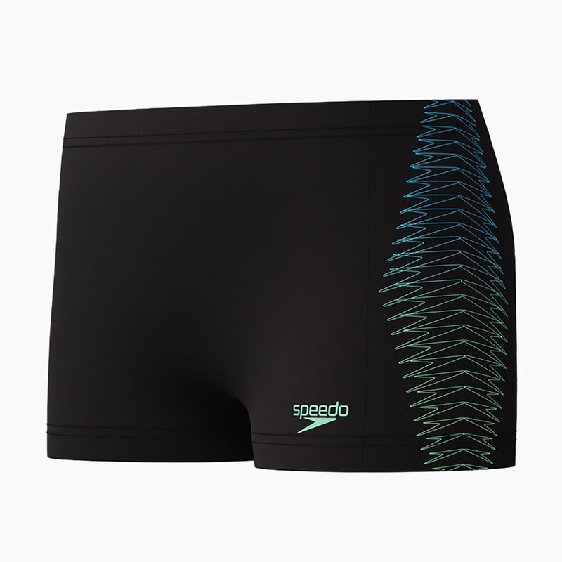 Bokserki pływackie dziecięce Speedo Plastisol Placement Aquashort black/alfalfa green 3