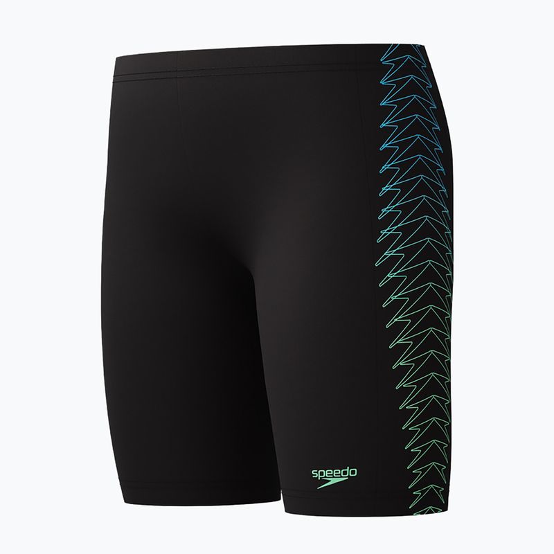 Jammery pływackie dziecięce Speedo Plastisol Placement Jammer black/alfalfa green 3