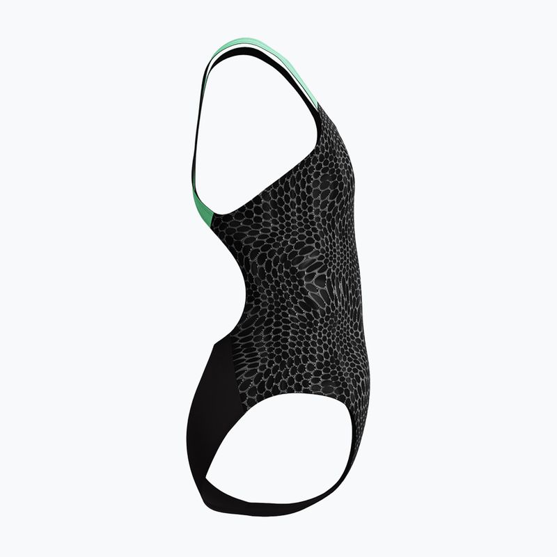 Strój pływacki jednoczęściowy dziecięcy Speedo Allover Pwerbackback black/alfalfa green 4